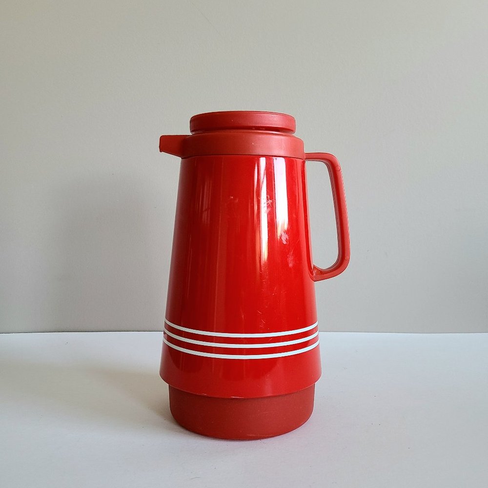 Vintage red thermos. Made in Taiwan